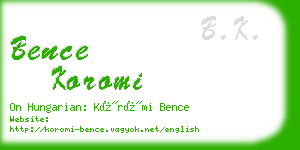 bence koromi business card